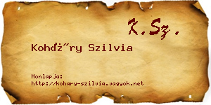 Koháry Szilvia névjegykártya