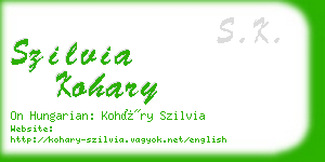 szilvia kohary business card